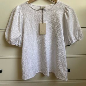 White Puffy Sleeve Blouse